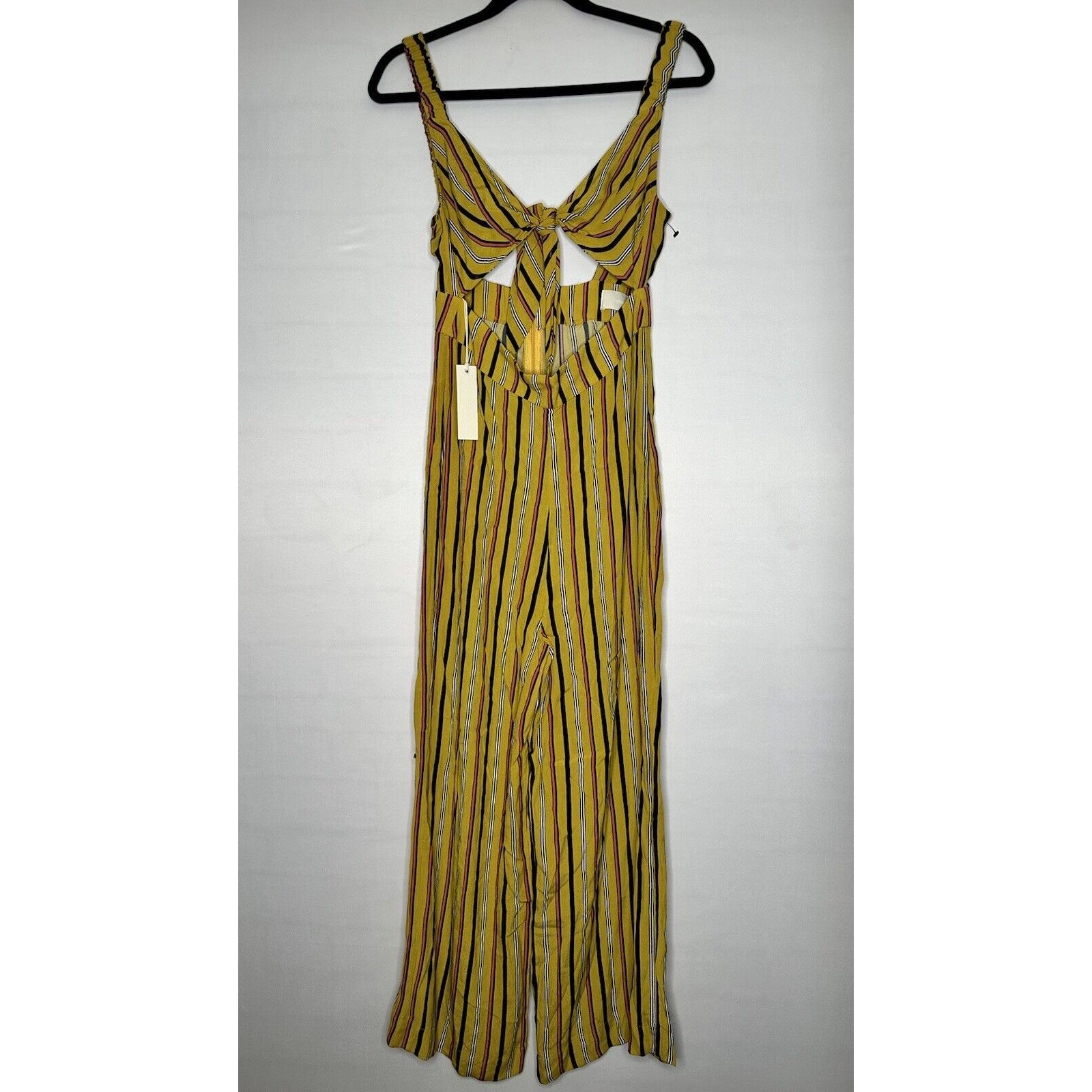 Capulet Revolve Striped Ariane Cut Out Tie Front Keyhole Jumpsuit Size Small New